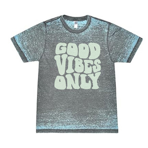 T-shirt en coton jersey à manches courtes et col rond pour homme, coupe classique, imprimé Good Vibes Only - Product Image 2
