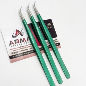 Extensiones de Pestañas de Punta Puntiaguda, Duraderas, de Fibra Sostenible, Probadas a Mano, Color Verde Metálico, de Acero Inoxidable, en Oferta - Product Image 3