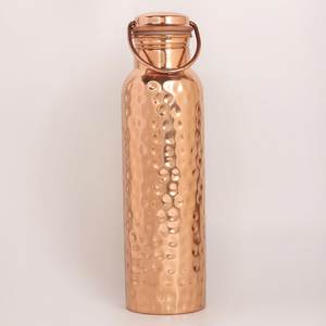 Bouteille d'eau en cuivre pur à 100 %, 950 ml, faite à la main, pour usage quotidien et voyage, pour les bienfaits ayurvédiques, anti-fuite, en promotion - Product Image 1