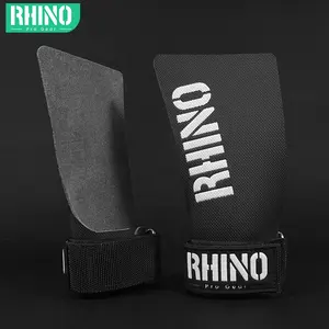 Rhino Pro Gearフィンガーレスクロスフィットパームガードリストサポート滑り止めプルアップグリップ