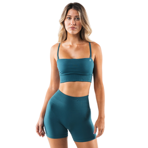 เสื้อชั้นในกีฬาแบบไร้ตะเข็บสำหรับผู้หญิง สายรัดถอดได้ ยืดหยุ่นสูง เหมาะสำหรับโยคะ ฟิตเนส ออกกำลังกาย รับผลิตตามแบบ OEM - Product Image 1