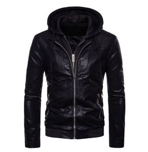 <b>Men's</b> Winter Safari <b>Jacket</b> Stand Collar Coated Genuine <b>Leather</b> Waterproof Plain Dyed Denim Standard OEM Service High Pattern - Product Image 3
