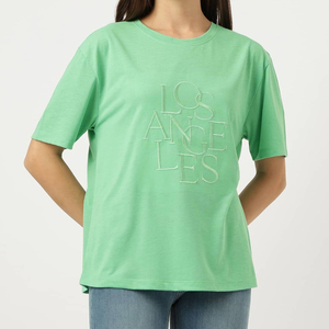 Camiseta Bordada Personalizada de Alta Calidad para Mujer, Algodón de Alta Calidad, Corte Holgado, Moda Casual para Uso Diario - Product Image 5