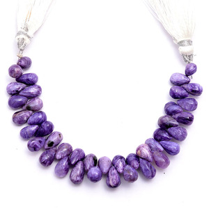 Cuentas de Charoita AAA+ de 5x8mm, forma de lágrima, lisas, Charoita natural rusa de color púrpura, piedra semipreciosa, cuentas elegantes para joyería. - Product Image 3