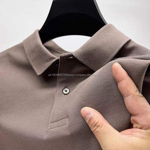 Camiseta de Verano para Hombre, Color Sólido, Transpirable, de Algodón/Poliéster, de Secado Rápido, Tejida, de Manga Corta, con Cuello Camisero, Nueva Exportación - Product Image 4