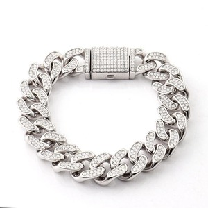 Pulsera de cadena cubana premium con microincrustaciones de piedras, estilo hip hop, joyería de moda de la India para bodas y fiestas. - Product Image 1