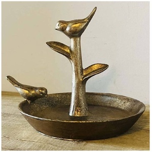 Sculpted Birds in <b>Tree</b> Jewelry Ring Holder Metal Decorative Trinket Dish Aluminium Vanity Tray for Rings Earrings & <b>Necklaces</b> - Product Image 4