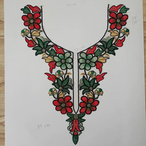 Custom Embroidered Round Organza Sequins <b>Sew</b>-<b>On</b> Neck <b>Patches</b> for Women Dresses Party Wear & Home Textiles - Product Image 1