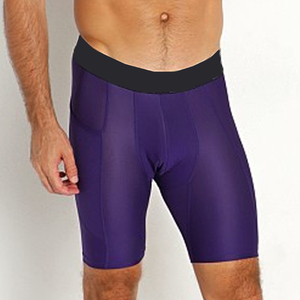 Men's Purple Compression Shorts <b>Mid</b> Waist Breathable Spandex Polyester Knitted Casual Sporty Style - Product Image 3