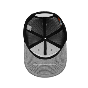 Gorra Trucker Clásica OEM con Parche de Cuero Gris Jaspeado, Gorra de Malla de Algodón de 6 Paneles, Gorra de Papá Ajustable para Hombre, Venta al por Mayor - Product Image 5