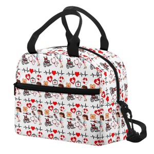 <b>Nurse</b> Pattern Lunch <b>Bag</b> for Women Gift Dropship Print on Demand Leak Proof Meal <b>Bag</b> Fashionable Convenient Lady Picnic <b>Bag</b> - Product Image 2
