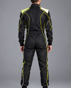 Men's Full Sleeve Motorcycle Racing Suit Black Neon Green Accents Polyester <b>Waterproof</b> Quick Dry Customized Team Name <b>All</b> Wear - Product Image 5