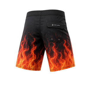 Custom Red Flame Board Shorts Men Quick Dry Surf Swim Trunks Sublimation Printed Beach Shorts <b>Athletic</b> Watershorts Summer Swim - Product Image 3