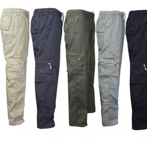 กางเกงขายาวทรงตรงเอวสูงหลายกระเป๋าสำหรับผู้ชาย สไตล์ลำลองแนวสตรีทแวร์ กางเกงคาร์โก้ขนาดใหญ่ ผ้าฝ้าย 100% น้ำหนักเบา พลัสไซส์ - Product Image 1