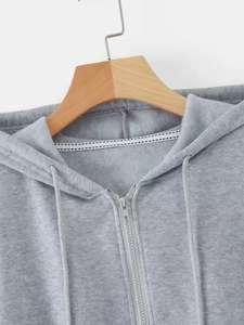 Sudadera con capucha extragrande de algodón 100% French Terry para mujer, de alta calidad, lisa, sin estampado, con logo personalizado, para venta al por mayor - Product Image 3