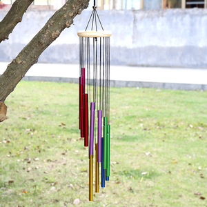 Hemasa Fashions Polished Aluminum Alloy Handmade Beijing Wind <b>Chimes</b> 12 Tube Hanging Irregular Shape <b>Garden</b> Ornament Outdoor - Product Image 4