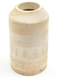Handmade Transparent Modern Wooden Table <b>Vase</b> Bamboo Style Flower Vessel 8.25x15 in for Living Room Decor - Product Image 3