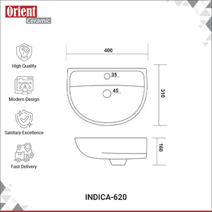 Última llegada de stock, lavabo suspendido de cerámica blanca ecológica de diseño moderno y lujoso, de la mejor calidad. - Product Image 3