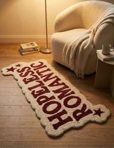 Alfombra Moderna Premium de Lana Blanca Borgoña, Antideslizante, de Pelo Medio, con Diseño Gráfico, Hecha a Mano para Decoración del Hogar - Product Image 5