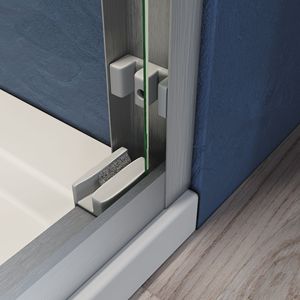 Porta Doccia in Vetro Temperato Trasparente Certificato Spesso 50-54 Pollici L X 72 Pollici Porta Doccia Scorrevole Semi-Frameless Regolabile in Altezza - Product Image 6