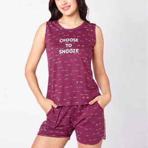 Conjunto de Shorts sin Mangas para Mujer, Estilo Urbano Moderno y Relajado, Ropa Cómoda y Suave para Estar en Casa - Product Image 1