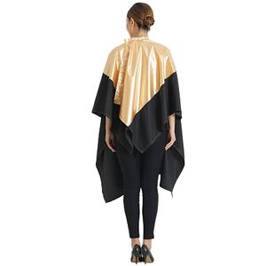 Capa Profesional para Salón de Belleza, Ecológica, de Poliéster, Resistente a Productos Químicos, para Corte de Cabello y Champú, 54x62, Dorado y Negro, Tactus Industries - Product Image 3