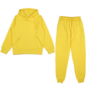 Chándal Unisex Negro con Capucha, Manga Larga, Color Sólido, Pantalones Deportivos Casuales con Bolsillos con Cordón, Algodón de Peso Medio, Ropa de Otoño - Product Image 5