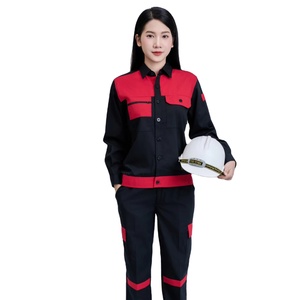 Conjunto de Ropa de Trabajo de Alta Visibilidad para Hombre FMF, Negro y Rojo, Manga Larga, Cómodo, Transpirable, Duradero, Antiarrugas y Resistente a Desgarros - Product Image 1