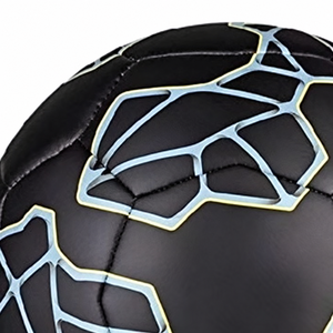 Ballon de football d'entraînement en PVC noir et bleu clair, taille 5, fabriqué au Pakistan, modèle HG-1905 - Product Image 3
