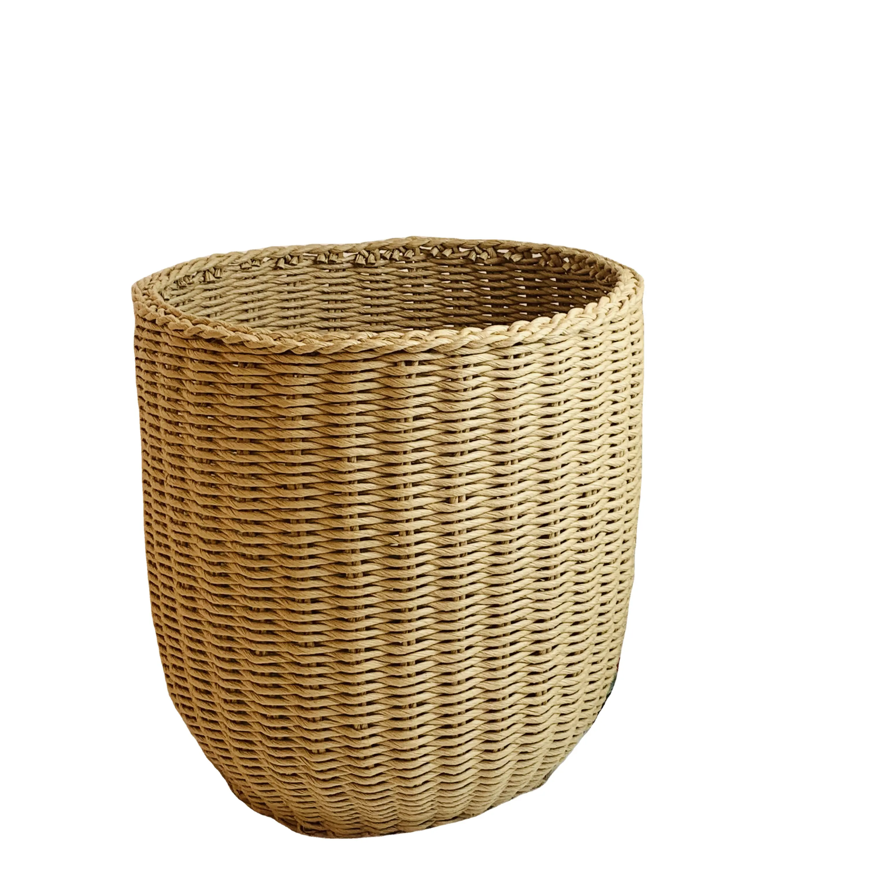 Storage basket weaving basket sorting straw cosmetics storage table wicker woven basket round storage box