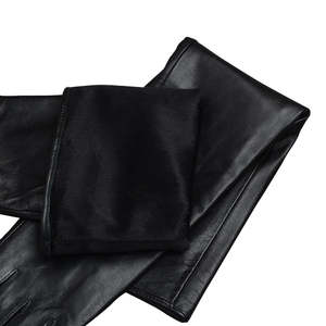 Gants longs en cuir d'agneau noir de qualité supérieure pour femmes, élégants et chics, gants de soirée, gants chauds d'hiver, gants longs à la mode - Product Image 2