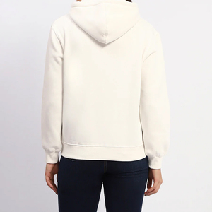 Sudadera con Capucha Blanca de Algodón para Mujer, ELEGANT CORPORATION, Color Sólido, Manga Larga, Tejido Transpirable y Ecológico - Product Image 1