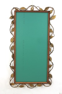 Framed Brass Mirror With <b>Leaf</b> Vine Design Bohemian <b>Wall</b> <b>Decor</b> Metal Frame Decorative - Product Image 6