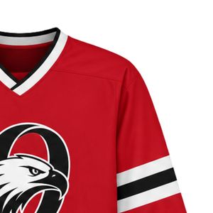 Red Black Sublimation Ice Hockey Jersey Long Sleeve Sports Team Uniform Training Shirt Outdoor Competition Wear <b>Athletic</b> Hock - Product Image 4