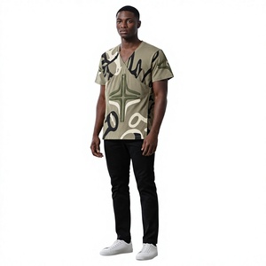 Men's <b>V</b>-Neck Camouflage Print Short Sleeve T-Shirt Regular <b>Fit</b> Breathable Street Style Woven Polyester - Product Image 6