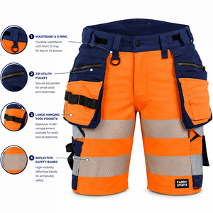 Shorts de travail haute visibilité avec plusieurs poches, shorts de sécurité réfléchissants pour les travailleurs industriels - Product Image 5