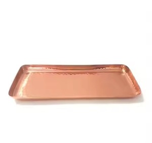 Handmade <b>Copper</b> Serving Tray Durable Serving Platter for Snacks Tea Coffee Drinks in Home Kitchen <b>Table</b> Setup - Product Image 3