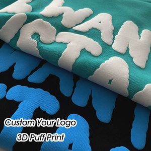 Camiseta Negra Extra Grande con Estampado 3D en Espuma Azul 'I Don't Speak', Estilo Urbano, Manga Corta, Cuello Redondo, para Hombre - Product Image 3