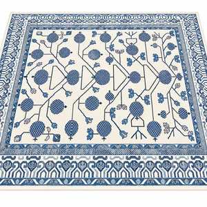 Luxury Hand Knotted NZ Wool Traditional Oushak <b>Rug</b> Blue Floral Eco-Friendly Low <b>Pile</b> Cotton Backing Medium <b>Thickness</b> Area Carpet - Product Image 3