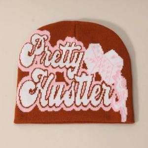 Gorros acrílicos de punto cálidos de invierno unisex, gorros Jacquard con logotipo personalizado para hombres y mujeres, venta al por mayor para viajes - Product Image 3