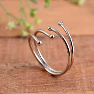 Trendy 925 <b>Sterling</b> <b>Silver</b> Spiral Bypass <b>Adjustable</b> Multi-Layer Wrap <b>Ring</b> Unisex Minimalist Luxury Open Band Engagement Wedding - Product Image 3