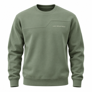 Sudadera con Logotipo Bordado Personalizado, Manga Larga, Hombros Caídos, Cuello Redondo, 100% Algodón Felpa, Nueva Colección Invierno 2026, Estilo Casual, Talla Grande - Product Image 3