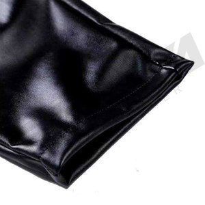 Pantalon décontracté pour homme en cuir enduit noir imperméable, coupe droite, taille haute, avec cordon de serrage, poids moyen, pour l'hiver - Product Image 3