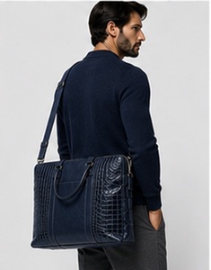 Sacoche de travail vintage en cuir véritable de qualité supérieure pour homme, motif alligator, pour ordinateur portable, idéale pour les affaires et les activités extérieures - Product Image 2
