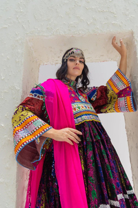 Women Afghan Kuchi Dress Ladies Kuchi Tribal Dress Afghan Kuchi Traditional Wear Kuchi Long Embroidered Dress Kuchi Handmade - Product Image 3