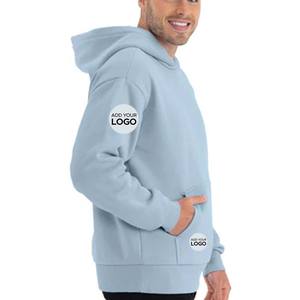 Sweat à capuche à manches longues avec poche, en tissu tri-mélange, répondant à la demande des clients - Product Image 6