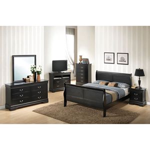Elegante Struttura Letto in Legno Tradizionale Nera, Stile Classico con Comfort e Durabilità - Product Image 4