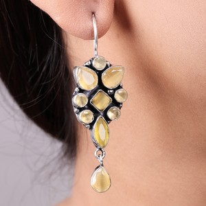 Fabricante Verificado, Venta al por Mayor, Pendientes de Moda para Mujer, Chapados en Plata Antigua, con Múltiples Piedras, para Fiestas |   Venta Directa de Fábrica - Product Image 5