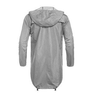 Manteau de pluie long classique personnalisé imperméable pour homme avec capuche dissimulée et trou de ventilation arrière coupe-vent - Product Image 3