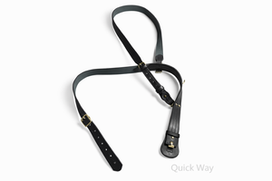 Ceinture Sam Browne en cuir noir faite à la main avec boucle dorée, style britannique, ceinture uniforme à sangle croisée - Product Image 4